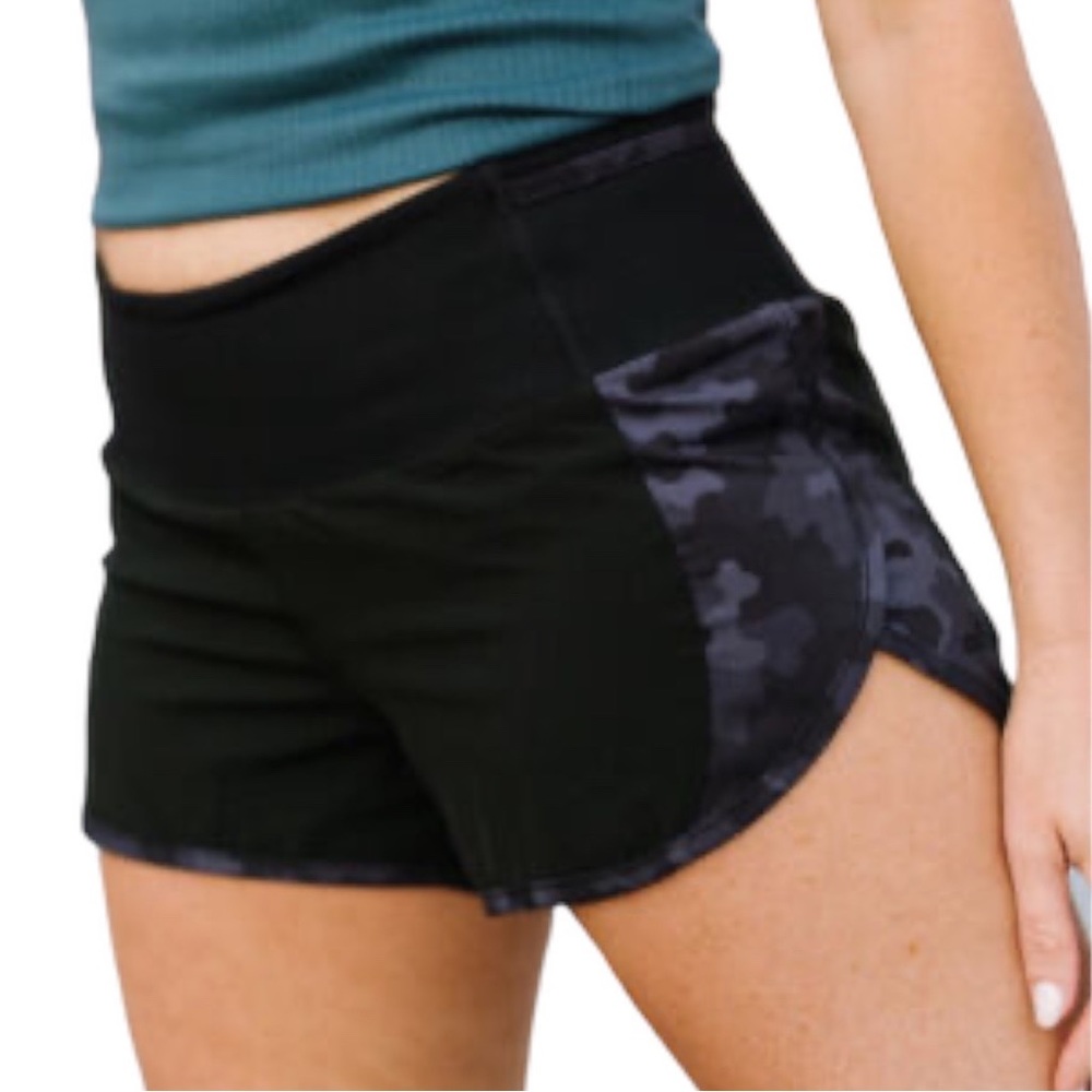 ZYIA Black Camo Athletic Shorts